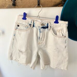 Kancan- Distressed Light Denim Shorts